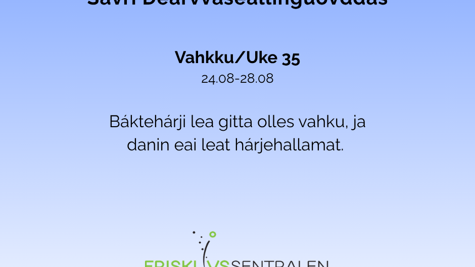Lenke til artikkel: Frisklivssentralen uke 35